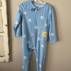 Carter's Blue and White Footies Pajamas with Cozy Design